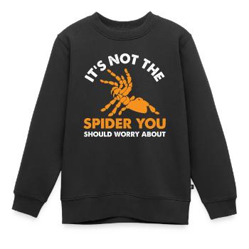 it s not the spider you should worry about Design - Kinder Premium Organic Sweatshirt - Schwarz - Vorne - AI Model Kid Female (0cm)
