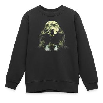 Monstre du Loch Ness Nessie Plésiosaure Hurlant - Sweat Premium enfant bio - noir - Devant - AI Model Kid Female (0cm)