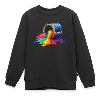 PEINTURE EN POT DE PEINTURE - Sweat Premium enfant bio - noir - Devant - AI Model Kid Female (0cm)