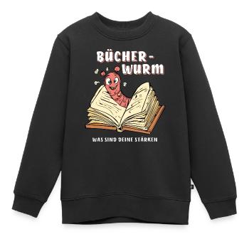 RAT DE BIBLIOTHÈQUE RAT DE BIBLIOTHÈQUE RENFORCER - Sweat Premium enfant bio - noir - Devant - AI Model Kid Female (0cm)