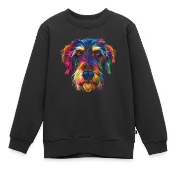Lévrier irlandais Chien Popart - Sweat Premium enfant bio - noir - Devant - AI Model Kid Female (0cm)