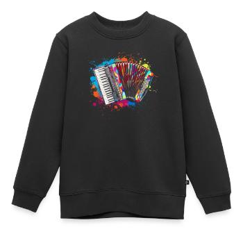 Accordéon Éclaboussures d’eau - Sweat Premium enfant bio - noir - Devant - AI Model Kid Female (0cm)