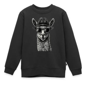 Lama - Kinder Premium Organic Sweatshirt - Schwarz - Vorne - AI Model Kid Female (0cm)