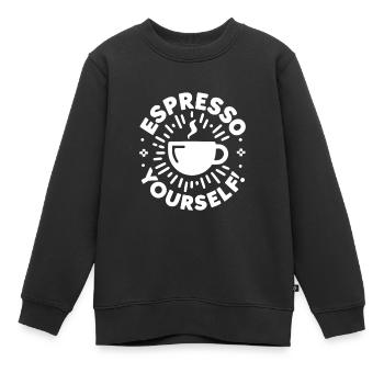 Espresso selber machen! - Kinder Premium Organic Sweatshirt - Schwarz - Vorne - AI Model Kid Female (0cm)