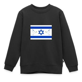 Israël Drapeau Colombe de la Paix Paix Moyen-Orient - Sweat Premium enfant bio - noir - Devant - AI Model Kid Female (0cm)