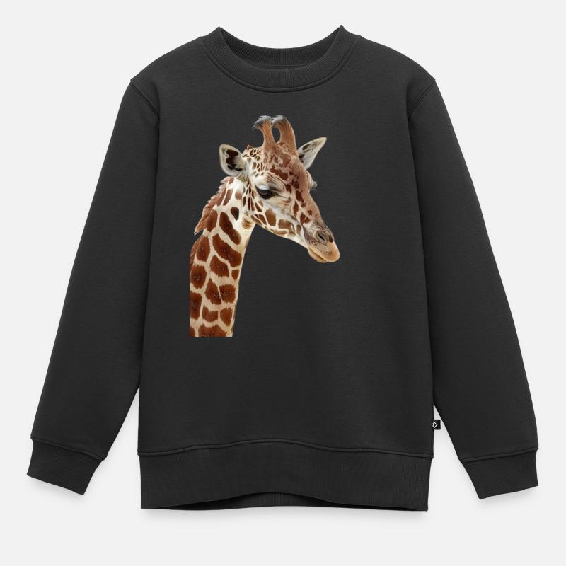 Giraffe - Kinder Premium Organic Sweatshirt - Schwarz