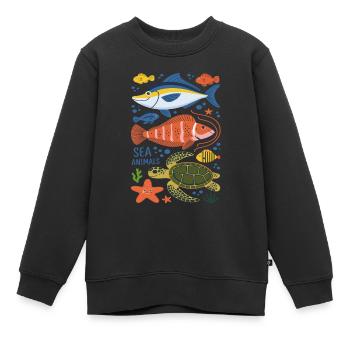 Meerestiere Meer Meeresbewohner für einen Taucher - Kinder Premium Organic Sweatshirt - Schwarz - Vorne - AI Model Kid Female (0cm)