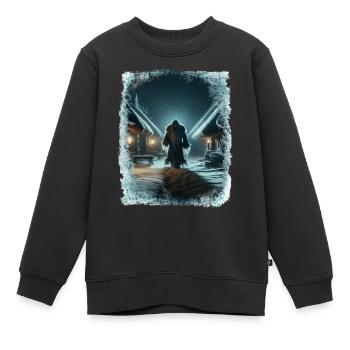 Väterchen Frost spaziert durch das eisige Dorf - Kinder Premium Organic Sweatshirt - Schwarz - Vorne - AI Model Kid Female (0cm)