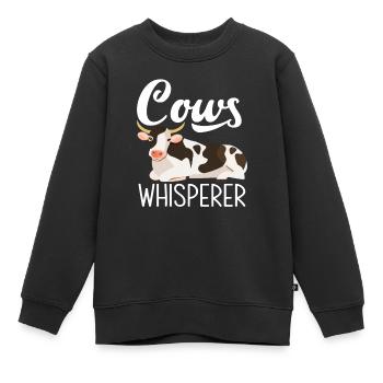 Kuh Flüsterer Bauernhof Liebe Cows - Kinder Premium Organic Sweatshirt - Schwarz - Vorne - AI Model Kid Female (0cm)