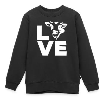 Liebe Kuh Design für Kuhliebhaber - Kinder Premium Organic Sweatshirt - Schwarz - Vorne - AI Model Kid Female (0cm)