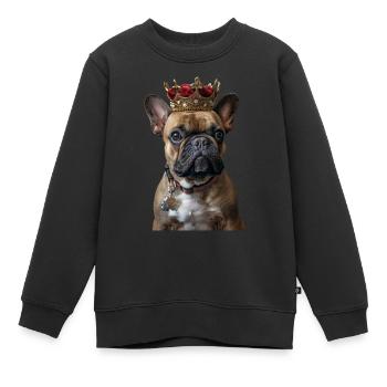 Bouledogue français - Sweat Premium enfant bio - noir - Devant - AI Model Kid Female (0cm)