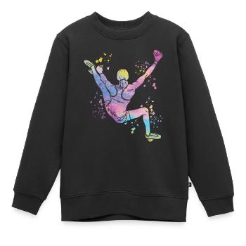 Boulderer Colorsplash Boulder Bouldern - Kinder Premium Organic Sweatshirt - Schwarz - Vorne - AI Model Kid Female (0cm)