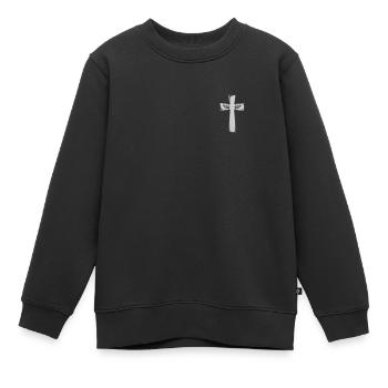 Jésus-Christ Christianisme Dieu Bible - Sweat Premium enfant bio - noir - Devant - AI Model Kid Female (0cm)