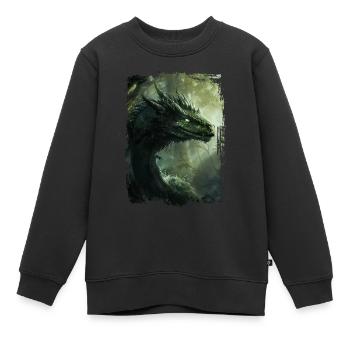 Cerf-volant - Sweat Premium enfant bio - noir - Devant - AI Model Kid Female (0cm)