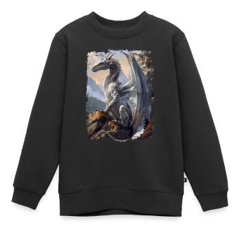 Cerf-volant - Sweat Premium enfant bio - noir - Devant - AI Model Kid Female (0cm)