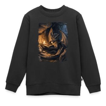 Kite - Kids Premium Organic Sweatshirt - black - Front - AI Model Kid Female (0cm)