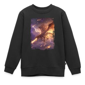Cerf-volant - Sweat Premium enfant bio - noir - Devant - AI Model Kid Female (0cm)