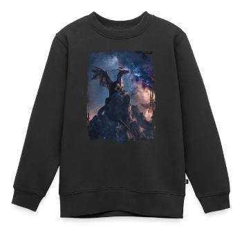 Cerf-volant - Sweat Premium enfant bio - noir - Devant - AI Model Kid Female (0cm)