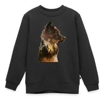 Berger australien - Sweat Premium enfant bio - noir - Devant - AI Model Kid Female (0cm)