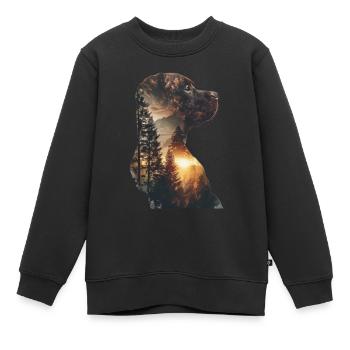 Bouledogue - Sweat Premium enfant bio - noir - Devant - AI Model Kid Female (0cm)
