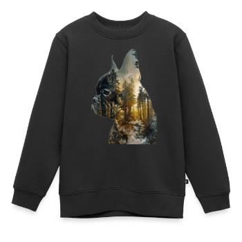 Bouledogue français - Sweat Premium enfant bio - noir - Devant - AI Model Kid Female (0cm)