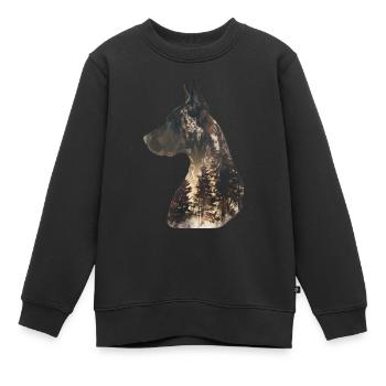 Dogue allemand - Sweat Premium enfant bio - noir - Devant - AI Model Kid Female (0cm)