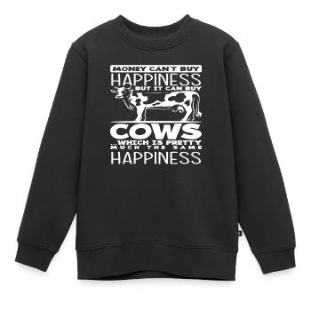 Glück Kann Man Nicht Kaufen Aber Kühe Sind - Kinder Premium Organic Sweatshirt - Schwarz - Vorne - AI Model Kid Female (0cm)