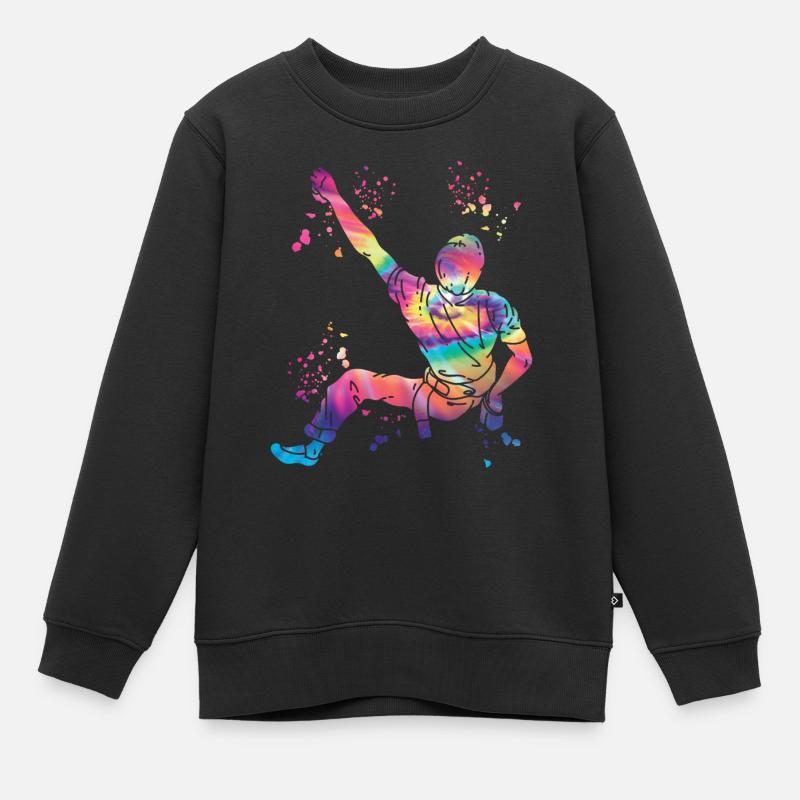 Boulderer Colorsplash Boulder Bouldering - Sweat Premium enfant bio - noir