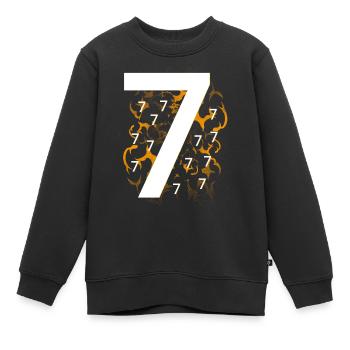 De nombreux sept - Sweat Premium enfant bio - noir - Devant - AI Model Kid Female (0cm)