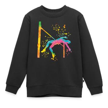 Saut en hauteur Aquarelle Saut en hauteur - Sweat Premium enfant bio - noir - Devant - AI Model Kid Female (0cm)