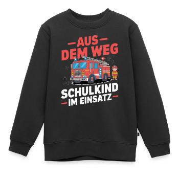 Aus dem Weg Schulkind im Einsatz Einschulung - Kinder Premium Organic Sweatshirt - Schwarz - Vorne - AI Model Kid Female (0cm)