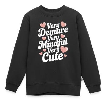 très timide très conscient très doux - Sweat Premium enfant bio - noir - Devant - AI Model Kid Female (0cm)