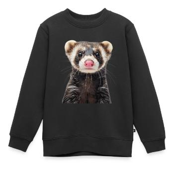Frettchen - Kinder Premium Organic Sweatshirt - Schwarz - Vorne - AI Model Kid Female (0cm)