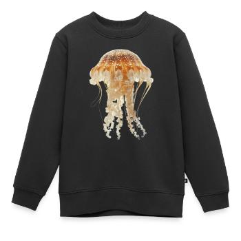 Qualle - Kinder Premium Organic Sweatshirt - Schwarz - Vorne - AI Model Kid Female (0cm)