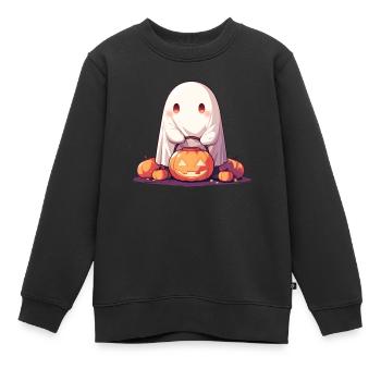 Ghost Ghost citrouille lanterne cadeau d’Halloween - Sweat Premium enfant bio - noir - Devant - AI Model Kid Female (0cm)