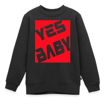 Yes Baby - Kinder Premium Organic Sweatshirt - Schwarz - Vorne - AI Model Kid Female (0cm)