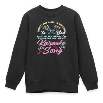 Ich Denke An Mein Nächstes Karaoke-Lied - Kinder Premium Organic Sweatshirt - Schwarz - Vorne - AI Model Kid Female (0cm)