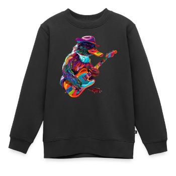 ornithorynque mammifère guitare chapeau de cowboy popart - Sweat Premium enfant bio - noir - Devant - AI Model Kid Female (0cm)