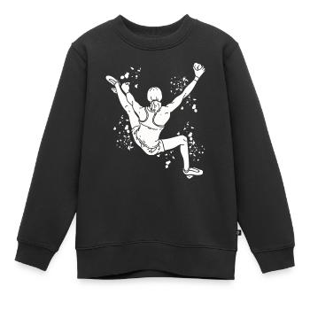 Boulderer Colorsplash Boulder Bouldern - Kinder Premium Organic Sweatshirt - Schwarz - Vorne - AI Model Kid Female (0cm)
