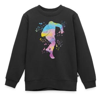 Lanceur de poids Colorsplash Lancer de poids - Sweat Premium enfant bio - noir - Devant - AI Model Kid Female (0cm)