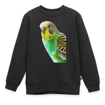 Wellensittich - Kinder Premium Organic Sweatshirt - Schwarz - Vorne - AI Model Kid Female (0cm)