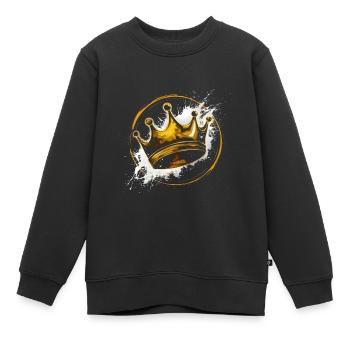 König der Goldenen Krone - Kinder Premium Organic Sweatshirt - Schwarz - Vorne - AI Model Kid Female (0cm)
