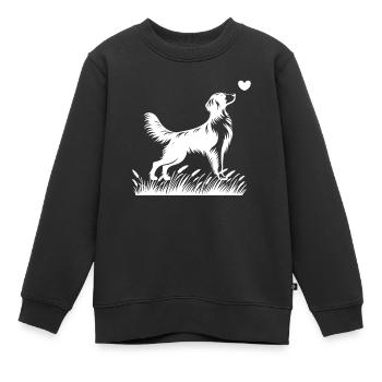 Poussez le style au niveau supérieur avec notre Cool Dog - Sweat Premium enfant bio - noir - Devant - AI Model Kid Female (0cm)