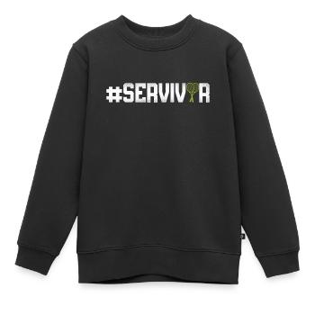 Funny Tennis Player Racket - Kinder Premium Organic Sweatshirt - Schwarz - Vorne - AI Model Kid Female (0cm)
