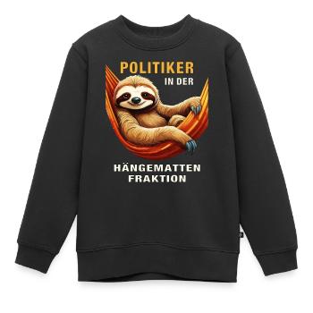 POLITICIEN DANS LA FACTION HAMAC - Sweat Premium enfant bio - noir - Devant - AI Model Kid Female (0cm)