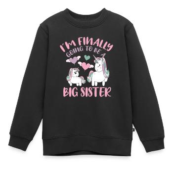 I`m Finally Going To Be A Big Sister Unicorn Gift - Kinder Premium Organic Sweatshirt - Schwarz - Vorne - AI Model Kid Female (0cm)