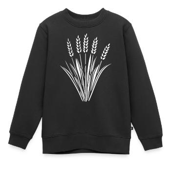 5 épis de blé - Sweat Premium enfant bio - noir - Devant - AI Model Kid Female (0cm)