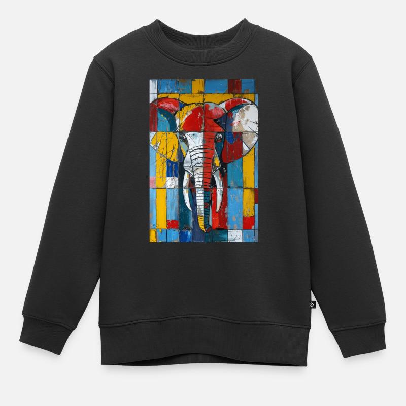 Éléphant - Sweat Premium enfant bio - noir
