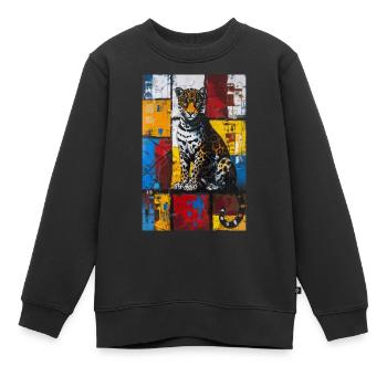Jaguar - Sweat Premium enfant bio - noir - Devant - AI Model Kid Female (0cm)