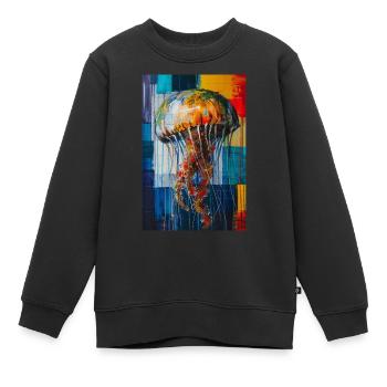 Qualle - Kinder Premium Organic Sweatshirt - Schwarz - Vorne - AI Model Kid Female (0cm)